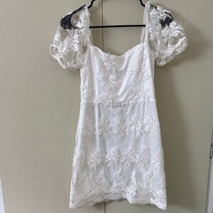 Lulu's White Lace Mini Dress